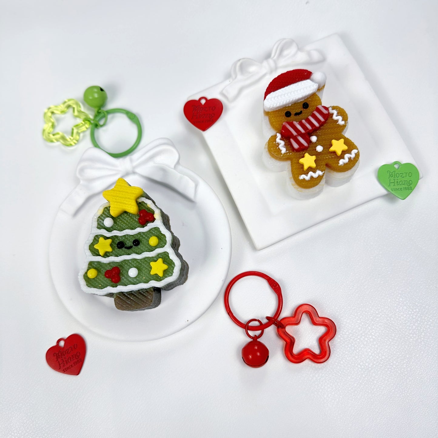 Knitted Christmas Tree & Gingerbread Man Squishy Set - Handmade Festive Sensory Toys for Stress Relief