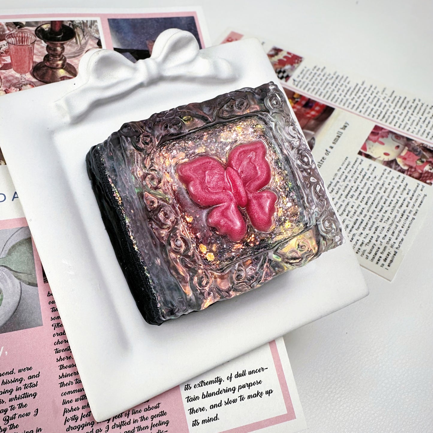 Magic Wishing Well Squishy - Crystal Clear Black Pink & White Pink Sensory Toy for Stress Relief