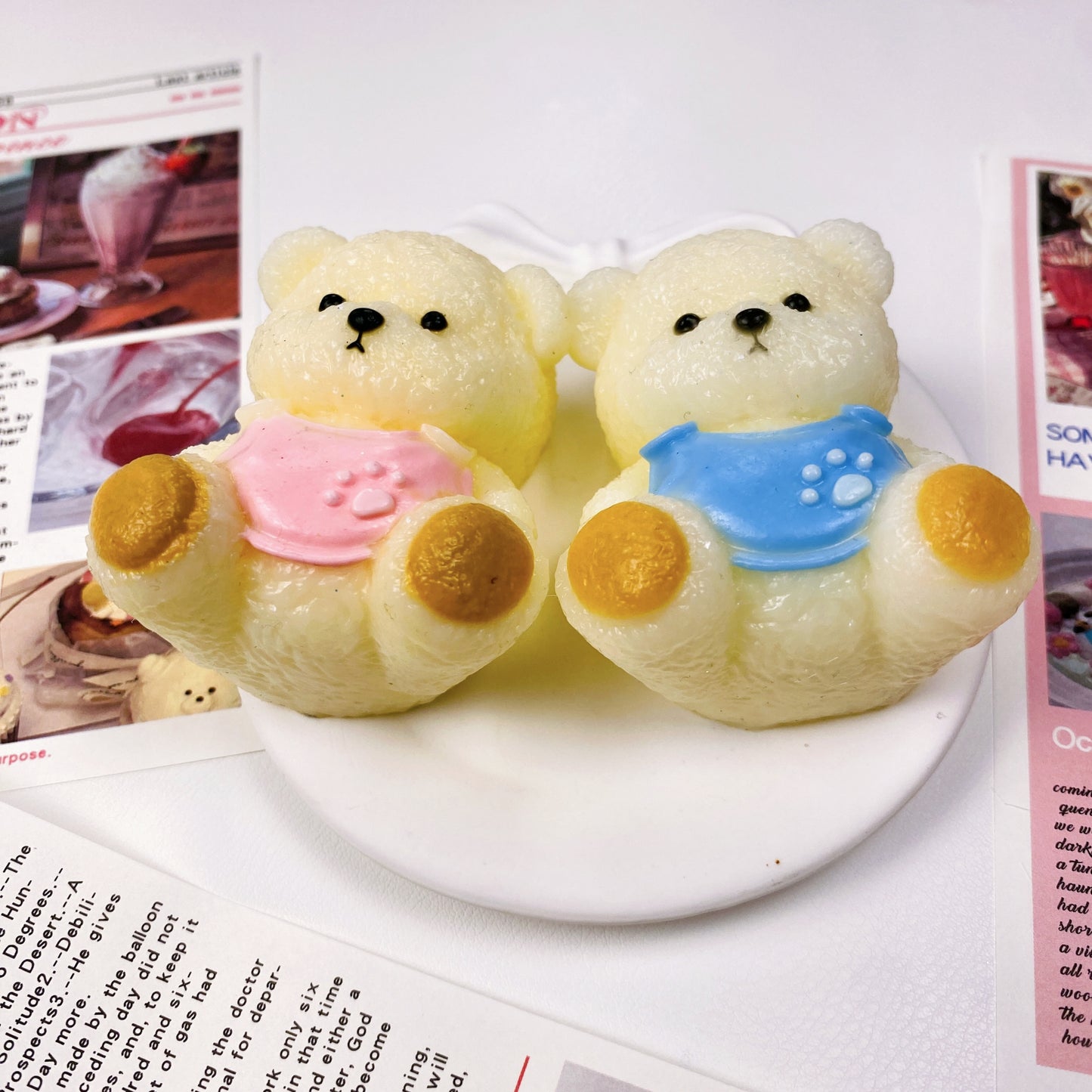 Belly Band Baby Bear Squishy - Pink & Blue Sensory Stress Relief Fidget Toy