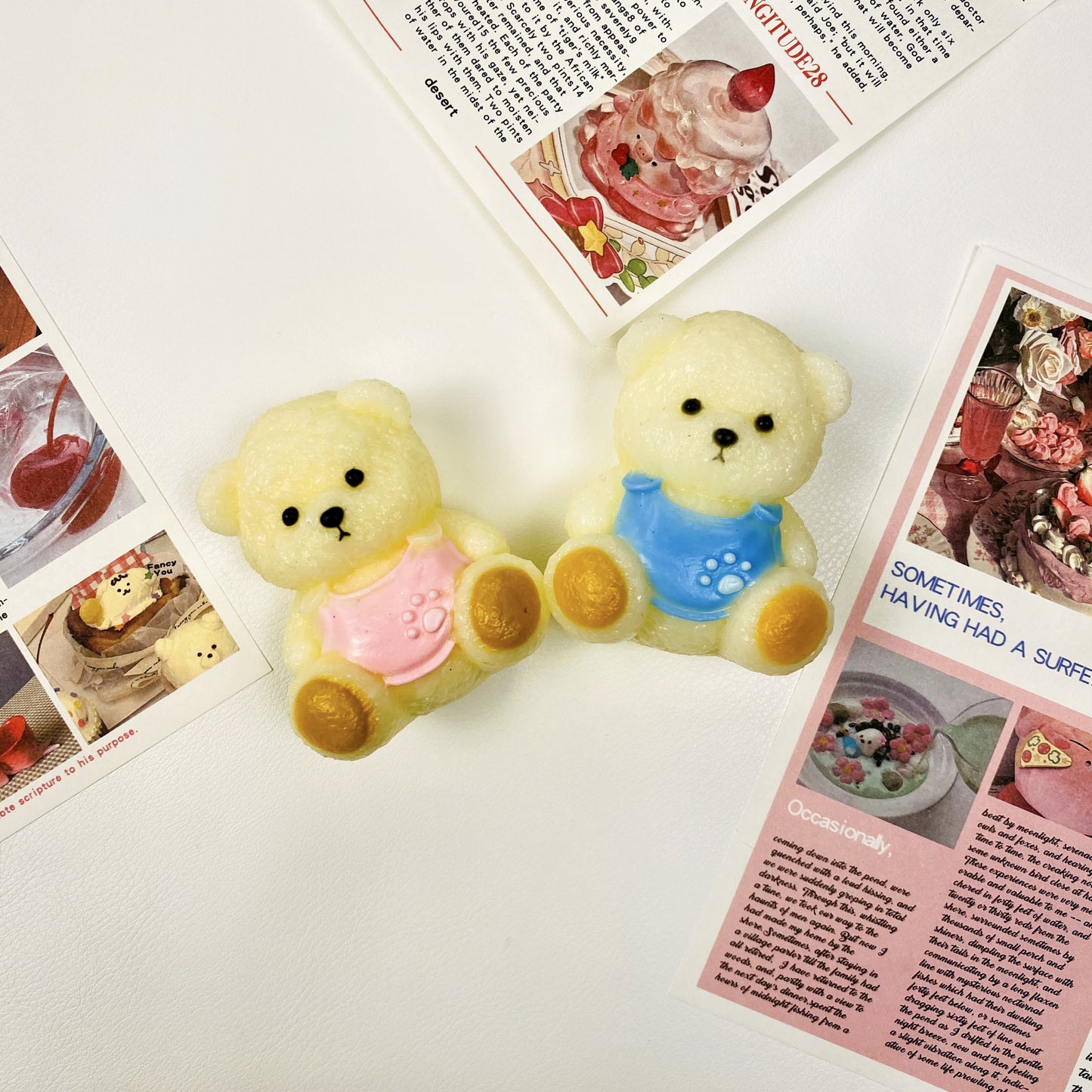 Belly Band Baby Bear Squishy - Pink & Blue Sensory Stress Relief Fidget Toy