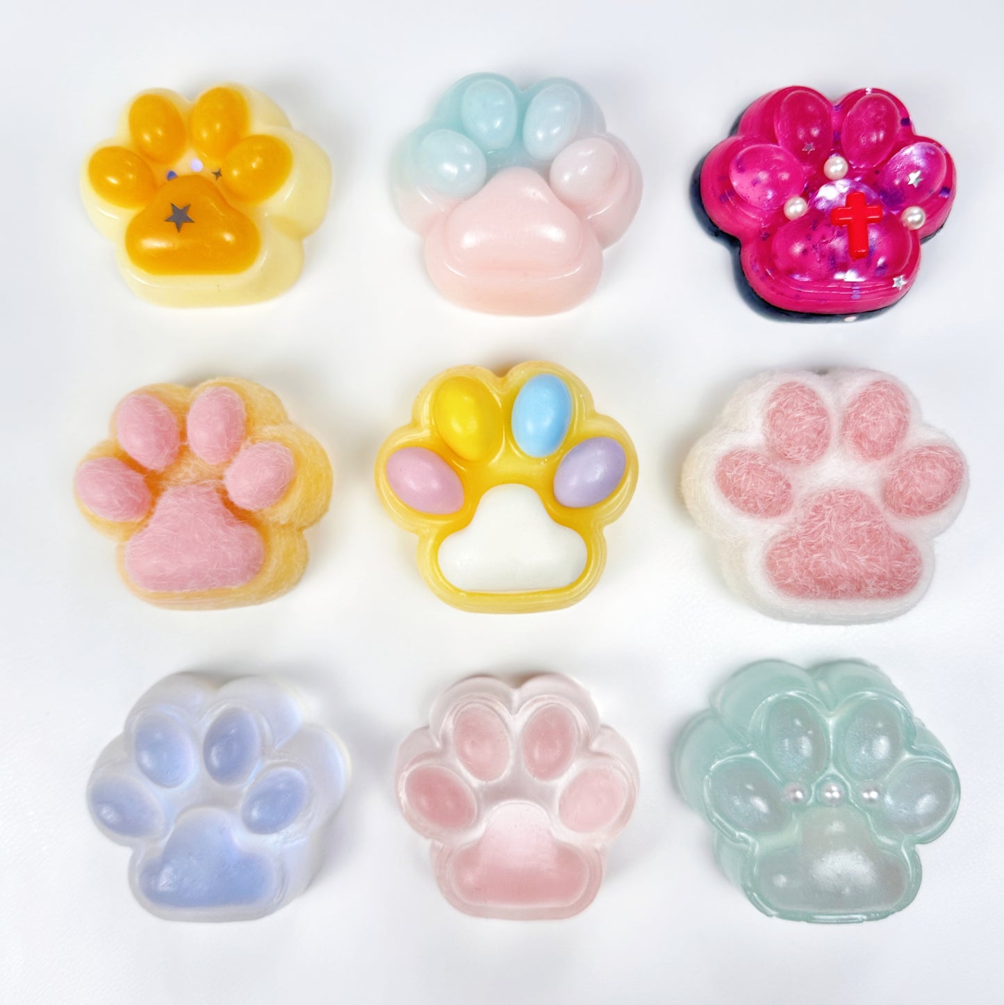 9-Color Magic Cat Paw Squishy - Dual Texture Sensory Toy for Stress Relief & Fun