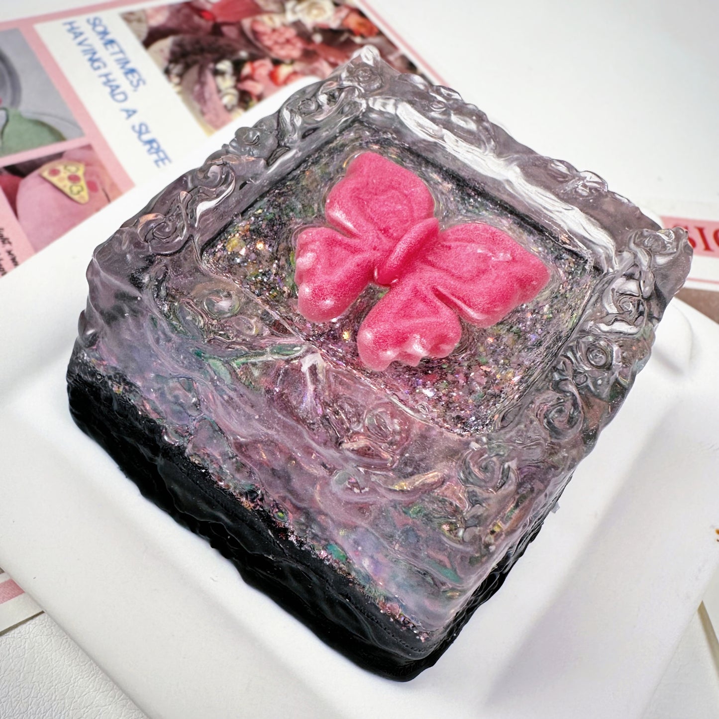 Magic Wishing Well Squishy - Crystal Clear Black Pink & White Pink Sensory Toy for Stress Relief