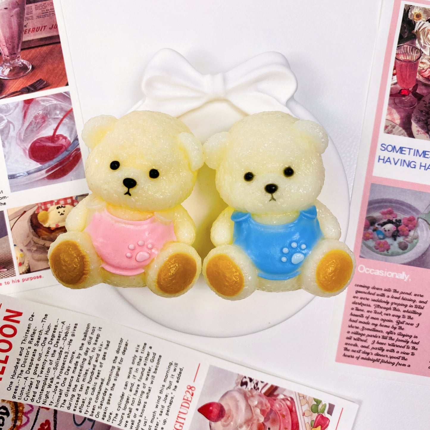 Belly Band Baby Bear Squishy - Pink & Blue Sensory Stress Relief Fidget Toy