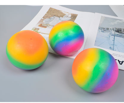 Sensory Squishy Ball Relieving Rainbow Flour Ball | Color-Changing Sensory Squishy Toy | Stretch & Knead TPR Stress Relief Ball